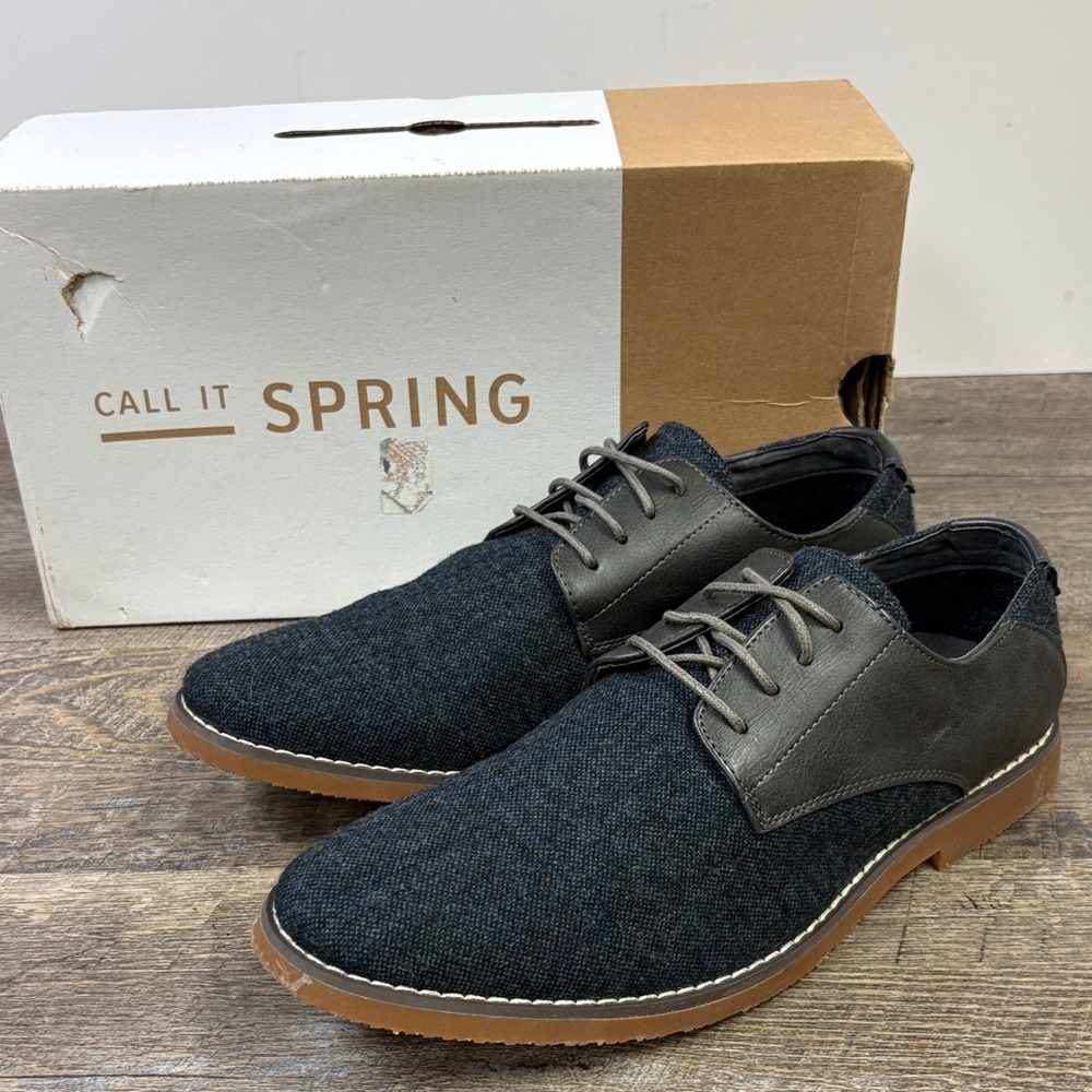 👞 Call It Spring Men’s Lace-Up Oxford Shoes — Charcoal & Gray 9.5